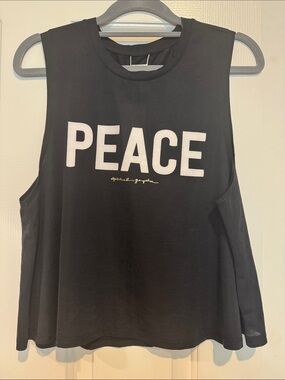 Peace Graphic Muscle Tank - Black